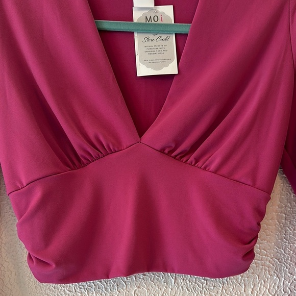 Renee C. Pink Fitted Crop Blouse - Picture 9 of 11